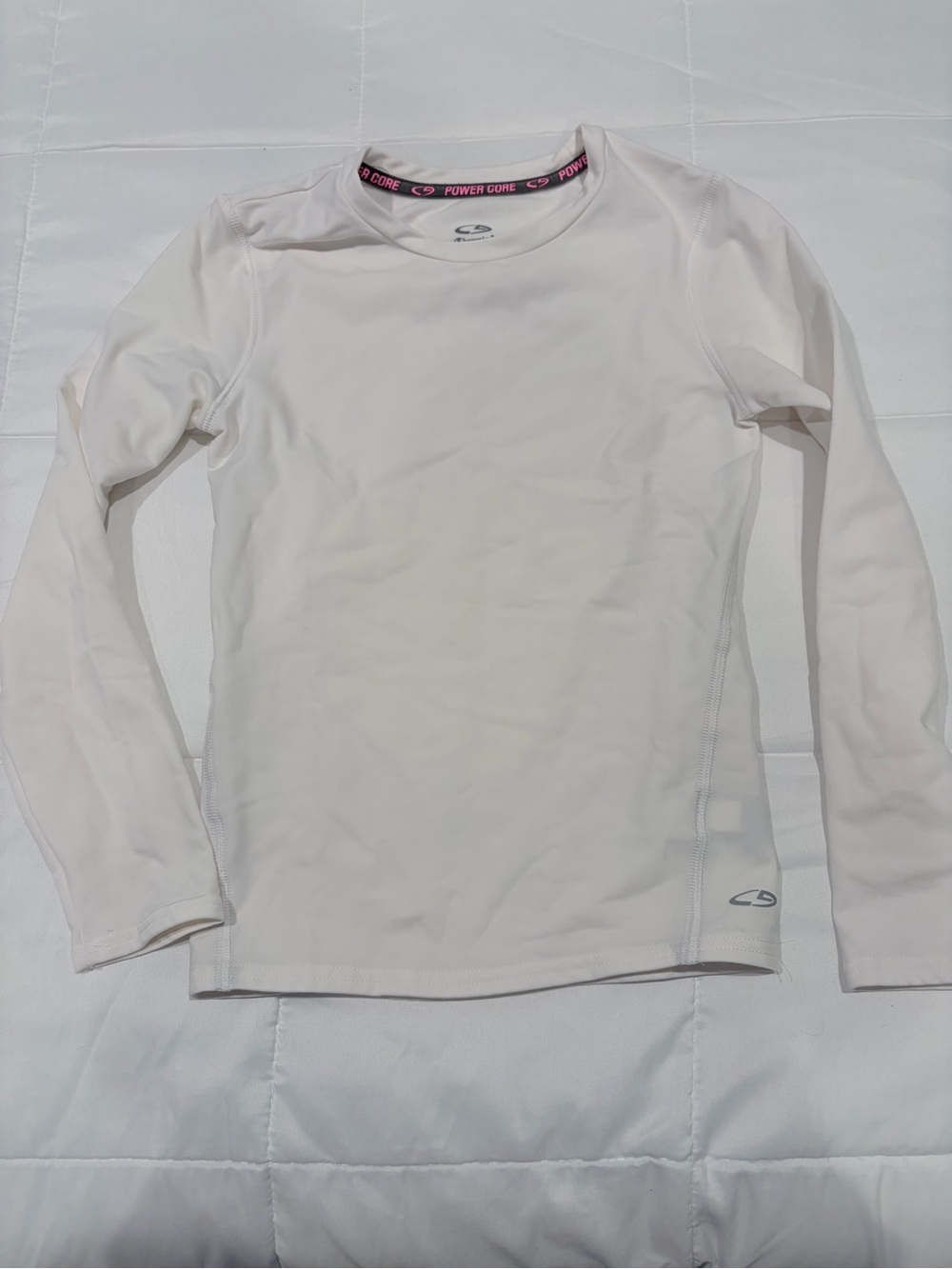 Champion White Girls' Long-Sleeve Performance Tee